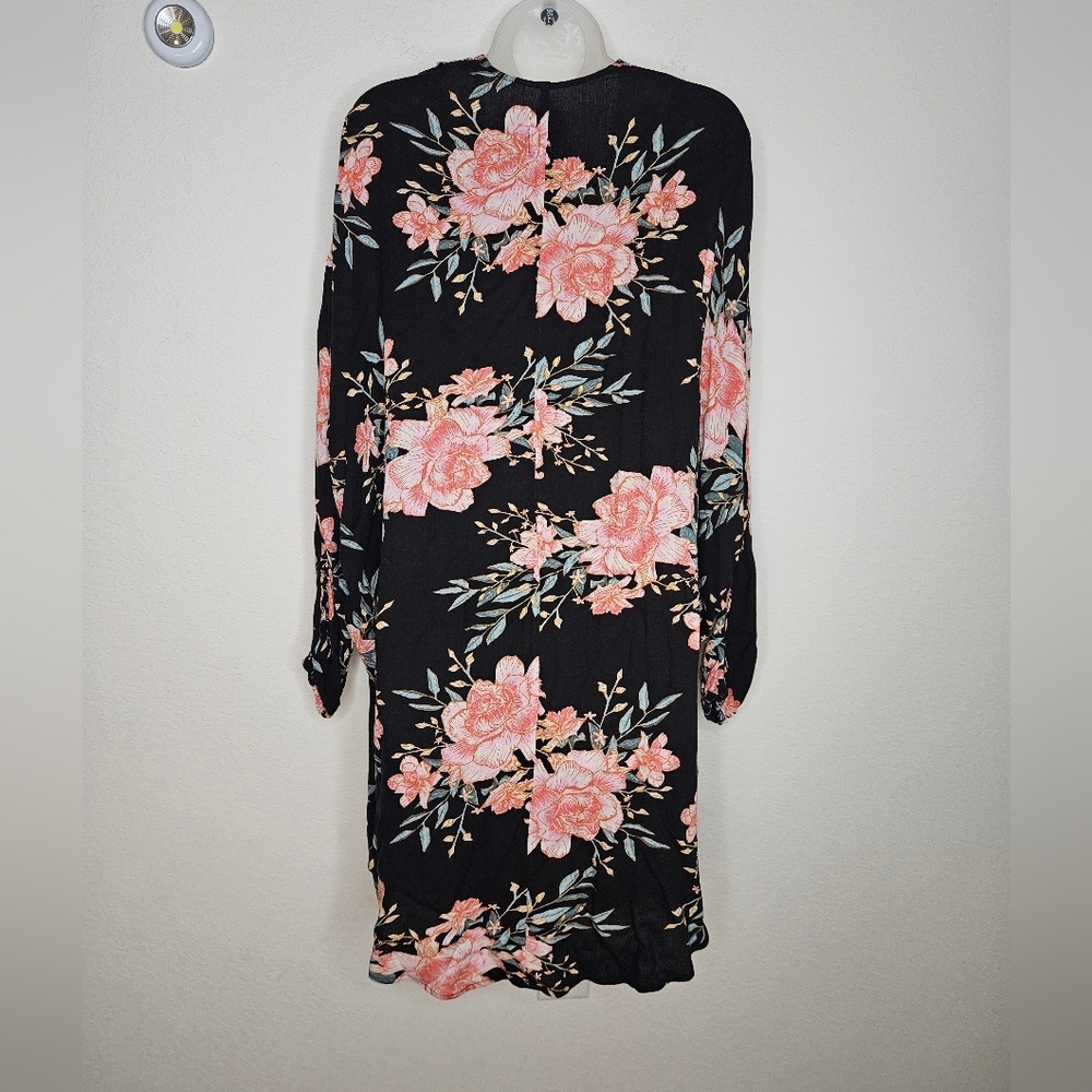 Billabong Flore Me Boho Floral Lightweight Flowy Open Cardigan Kimono S/M - Picture 8 of 9